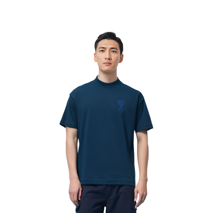 AMI PARIS Heart Logo Slim Fit Short Sleeve T-Shirt H20HJ13379-410 圖 4