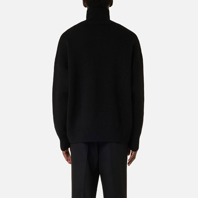 AMI Paris Heart Logo Turtleneck Sweater Unisex Black H21K2030-18001 圖 4
