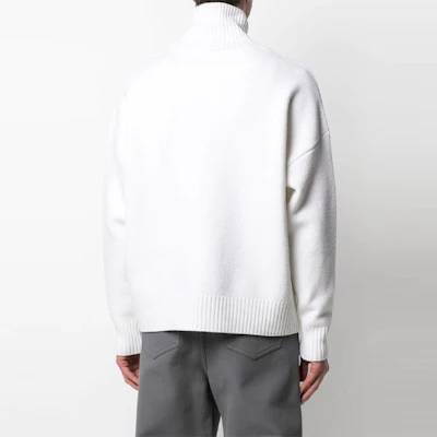 Sweater Turtleneck Wol Unisex Putih AMI Paris Logo Hati. H21K203-018100 Purchase Sweater Turtleneck Wol Unisex Putih AMI Paris Logo Hati. H21K203-018100