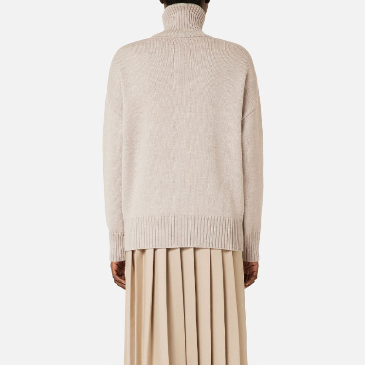 AMI PARIS Heart Motif Turtleneck Wool Sweater Unisex - Champagne Color H21K203-018265 圖 5