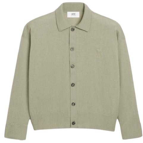 ami-paris-heart-patch-merino-cardigan-unisex-sand-green-ukc-042-kn-0039