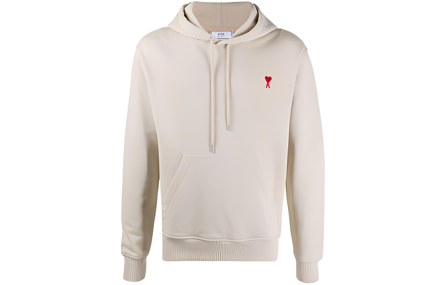 AMI PARIS Light Brown Sweatshirt with Embroidered Heart Logo E21HJ008730-250