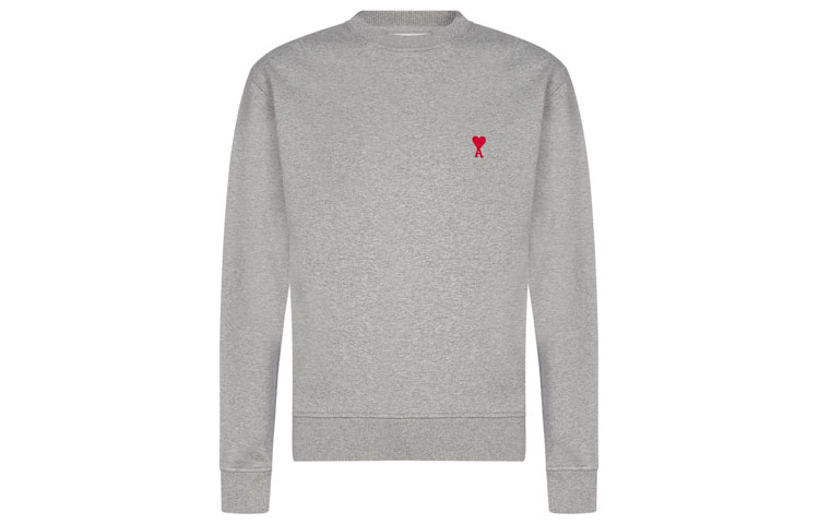 AMI PARIS Logo Crewneck Sweatshirt Men’s Light Grey E21HJ007730-055