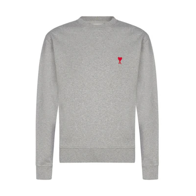 AMI PARIS Logo Crewneck Sweatshirt Men’s Light Grey E21HJ007730-055