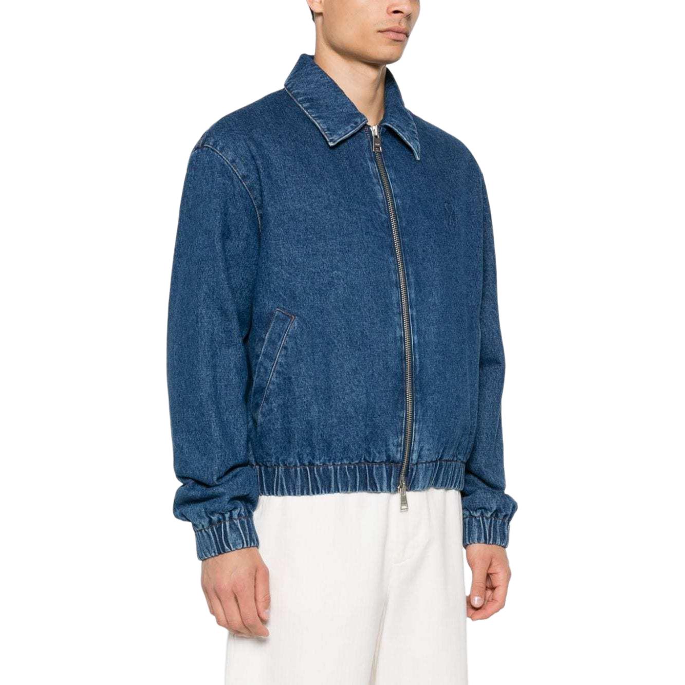 Purchase AMI Paris Jaket Denim Oversized Bordir Logo Biru HJK020DE0031-BLUE