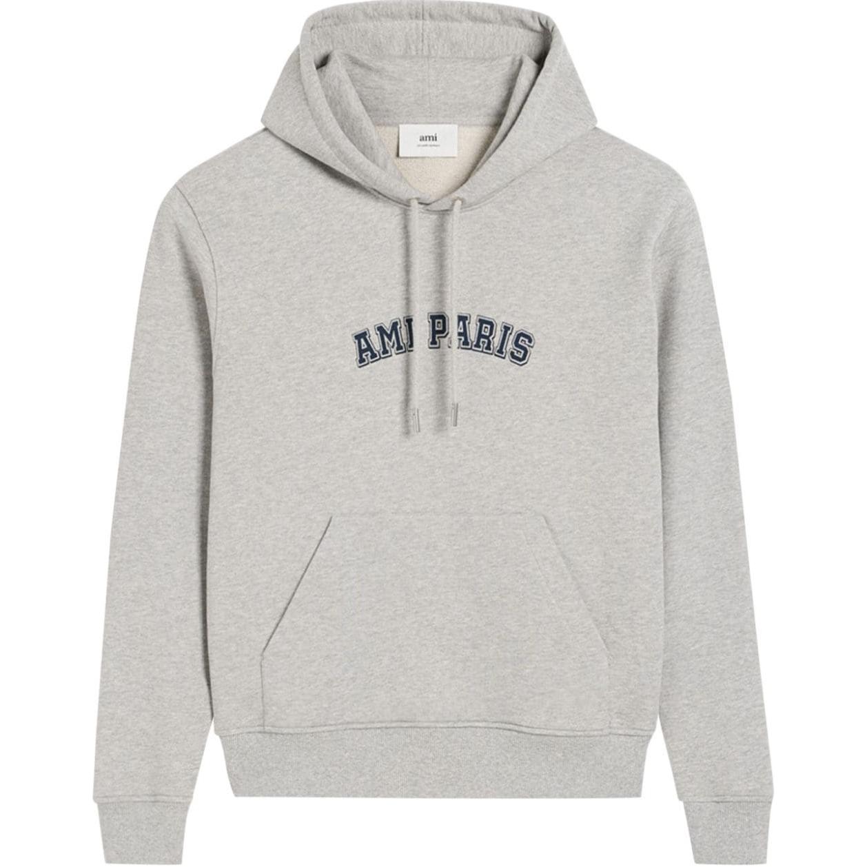 AMI PARIS Logo Print Hoodie Unisex Grey USW247730-GREY 圖 2