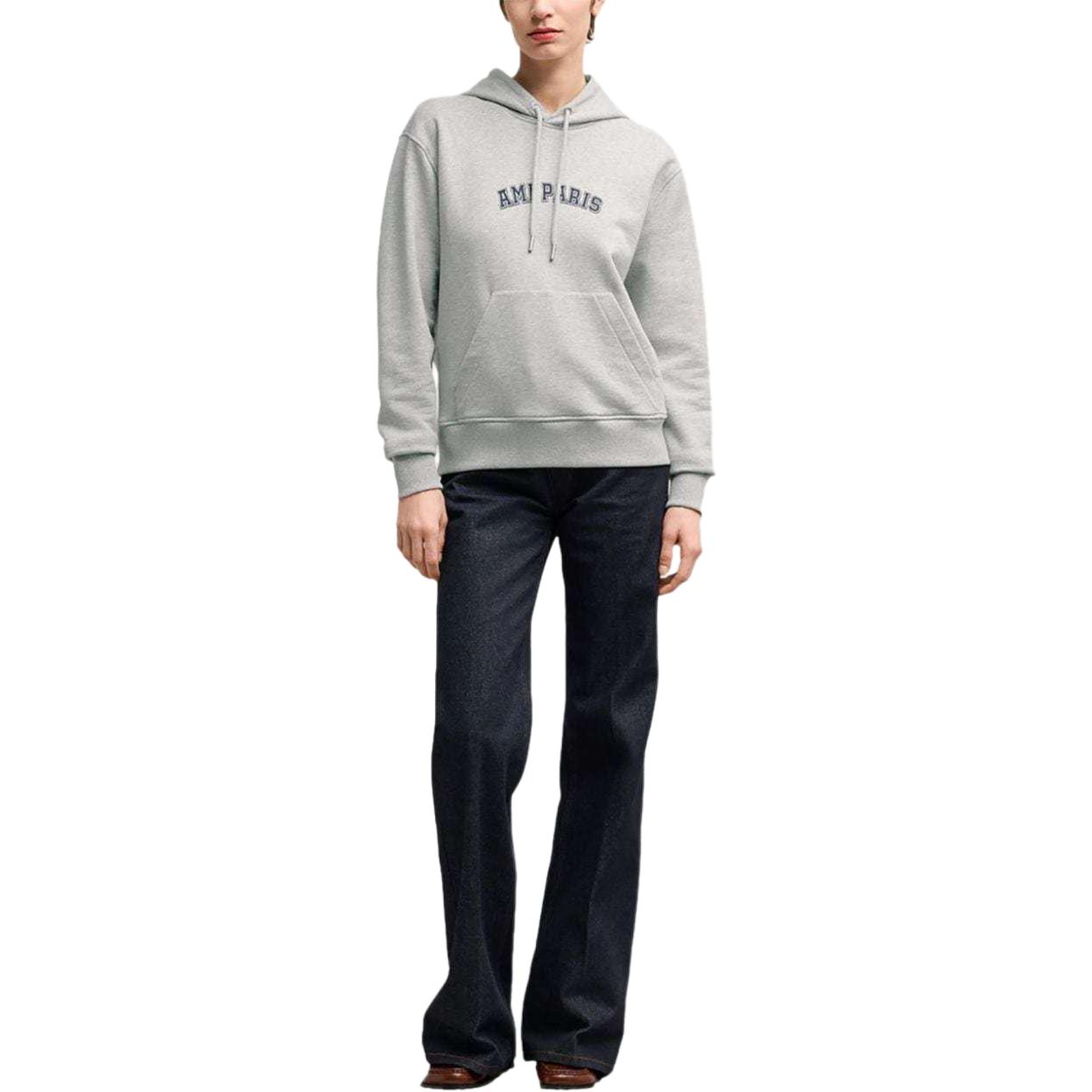 AMI PARIS Logo Print Hoodie Unisex Grey USW247730-GREY 圖 3