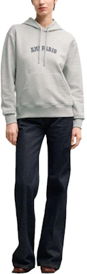AMI PARIS Logo Print Hoodie Unisex Grey USW247730-GREY Lookbook AMI PARIS Logo Print Hoodie Unisex Grey USW247730-GREY