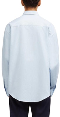 Camisa AMI PARIS de manga larga con botones y logo estampado Azul Claro BFUSH130CO0021475 Shop Camisa AMI PARIS de manga larga con botones y logo estampado Azul Claro BFUSH130CO0021475