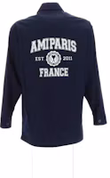 Shop AMI PARIS Logo印花長袖襯衫 男女款 - 藍色 UJK220CO0020-491