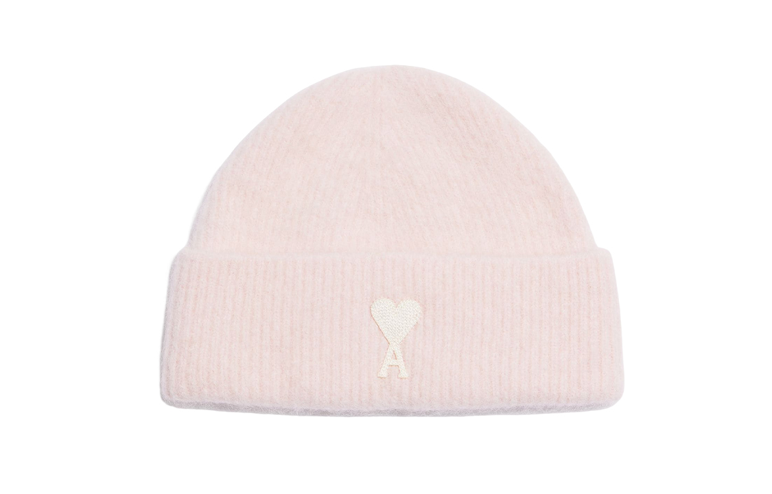 AMI PARIS Logo Warm Knit Beanie Pink Unisex Fashion Couples Style. SPEUHA239-062655