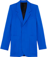 AMI PARIS Long Wool Gabardine Blazer with Hidden Button Closure H21HV300-232490 AMI PARIS Long Wool Gabardine Blazer with Hidden Button Closure H21HV300-232490