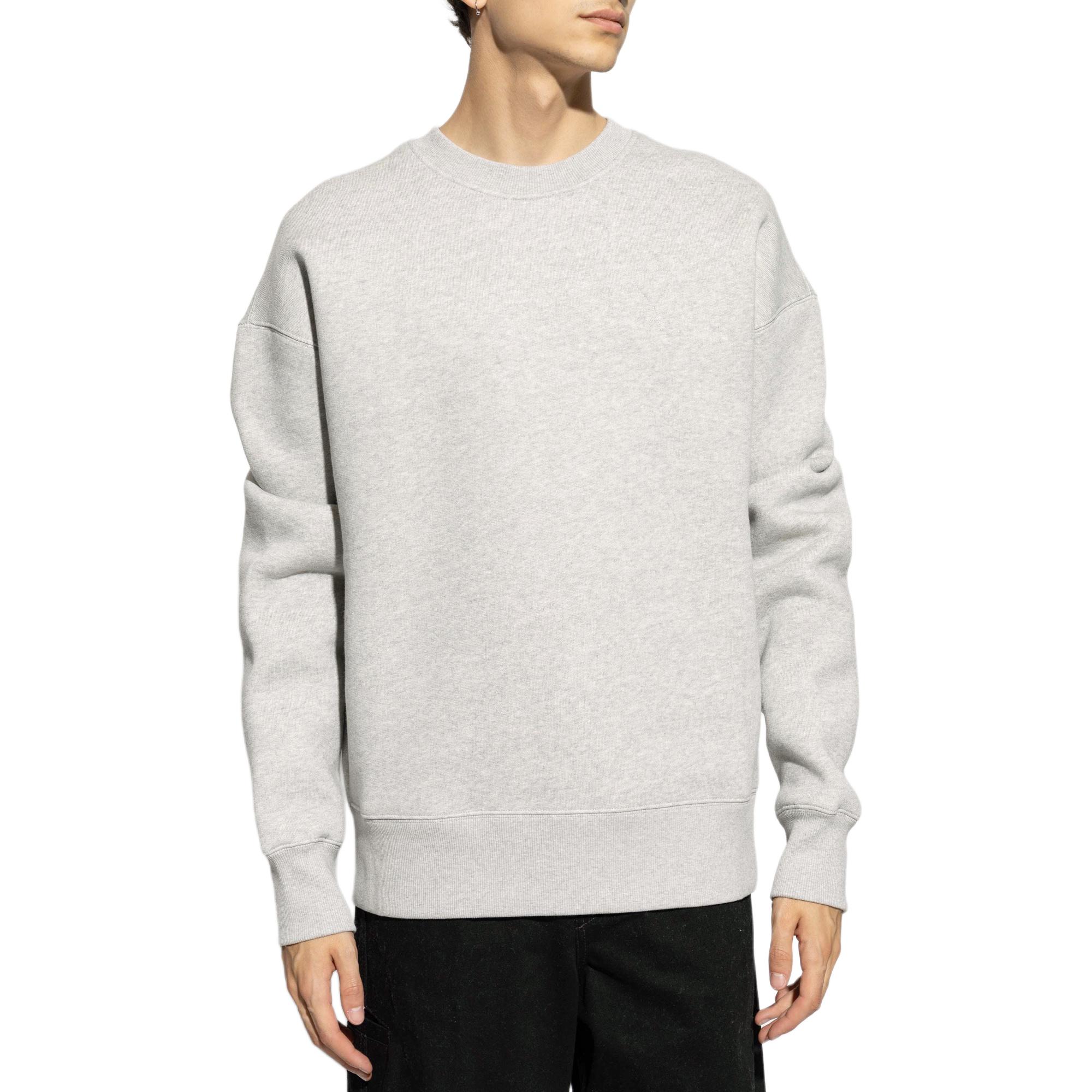 AMI PARIS Men’s Oversized Crewneck Sweatshirt Grey Long Sleeve Pullover USW0277490-951 圖 4