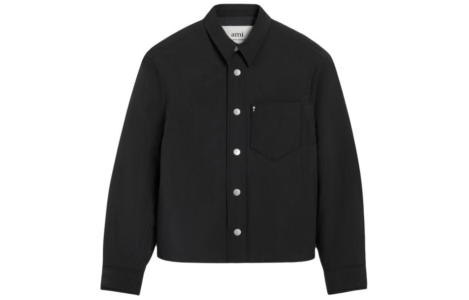 AMI PARIS Metallic Heart Quilted Outdoor Casual Jacket Black . HJK237.PA0009-1 圖 2