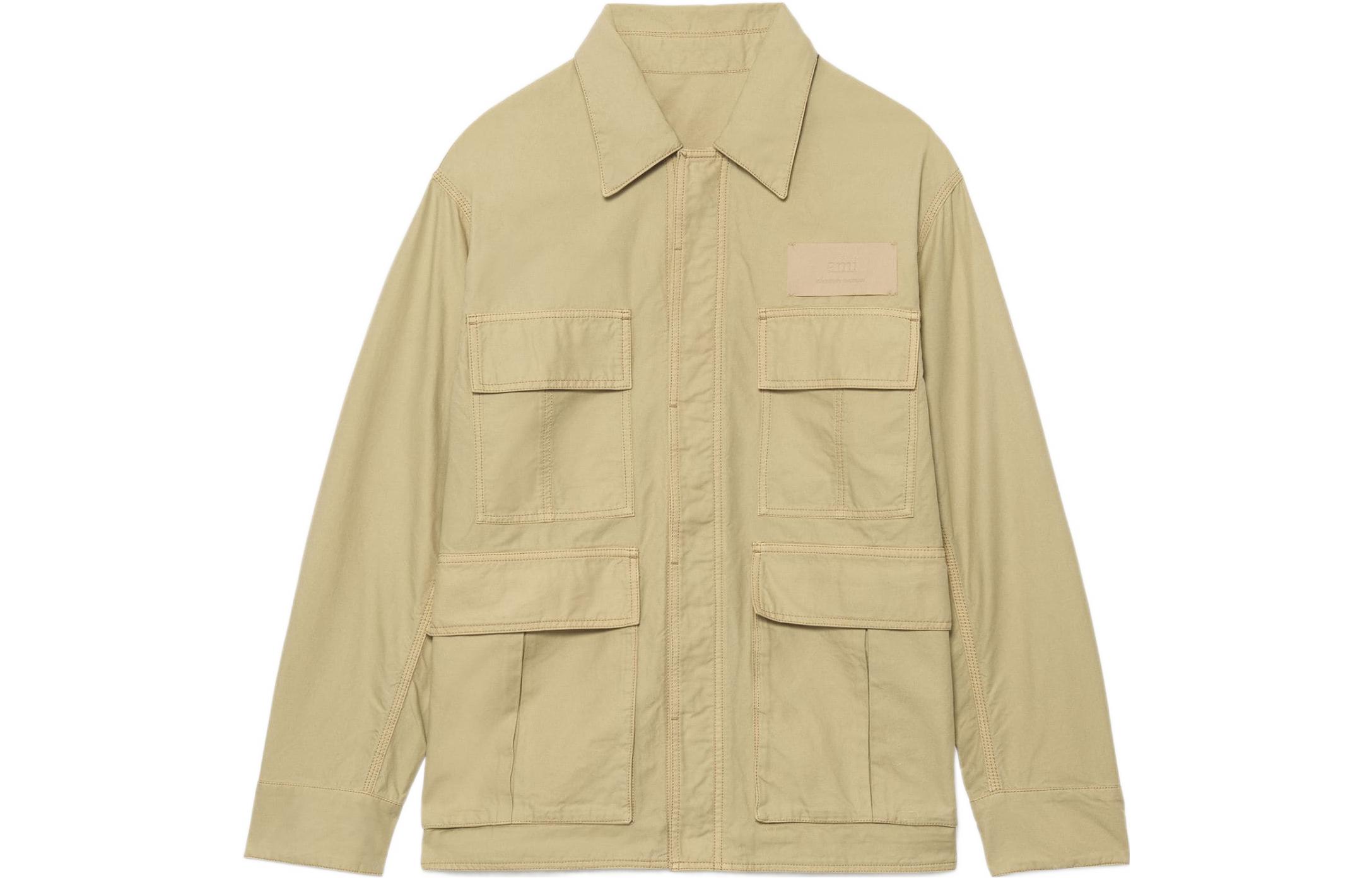 AMI PARIS Oversized Light Brown Multi-Pocket Jacket - Fall Edition HJK201-220250