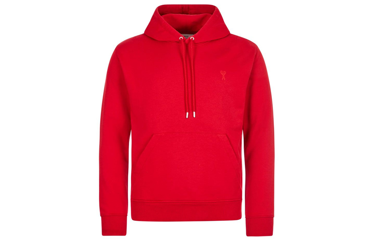 AMI PARIS Red Casual Cotton Hoodie H20HJ008730-600