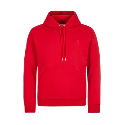 AMI PARIS Red Casual Cotton Hoodie H20HJ008730-600