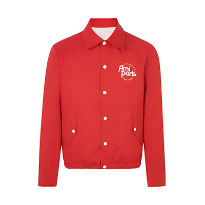 AMI PARIS Red Casual Long Sleeve Jacket with Dual Side Pockets A20H0W006250-600