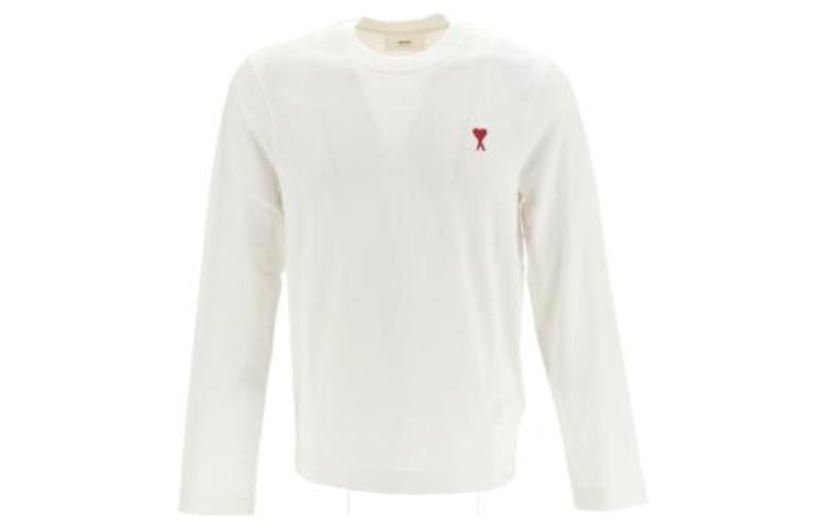 Order Suéter AMI Paris Blanco con Corazón Rojo - Crewneck Pullover. UTS205726-100