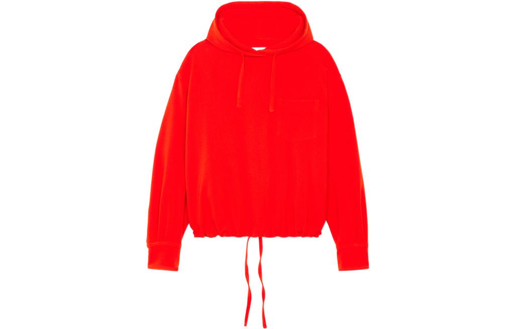 AMI PARIS Red Pullover Hoodie with Drawstring Hem H21HC155201-600