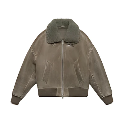 AMI PARIS Relaxed Fit Solid Color Long Sleeve Jacket Green UJK085LH0018281