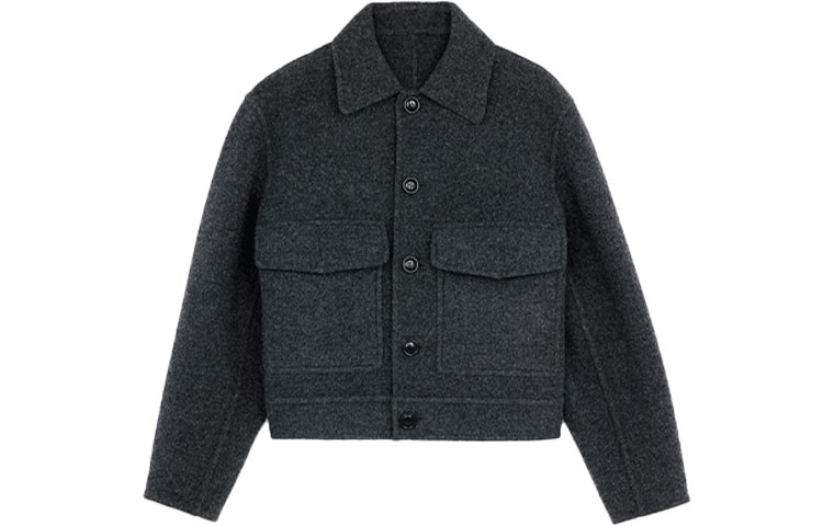 AMI PARIS Single-Breasted Wool Jacket - Solid Color H21HOW046-252