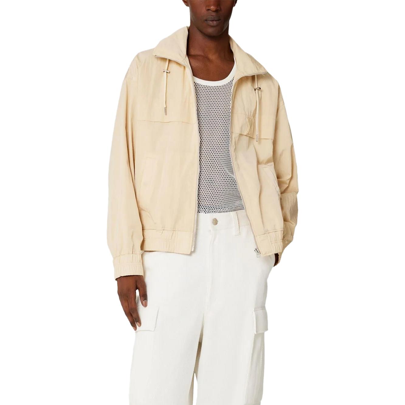 AMI PARIS Solid Beige Casual Hoodie Zip-Up Jacket UJK048276-709 圖 4