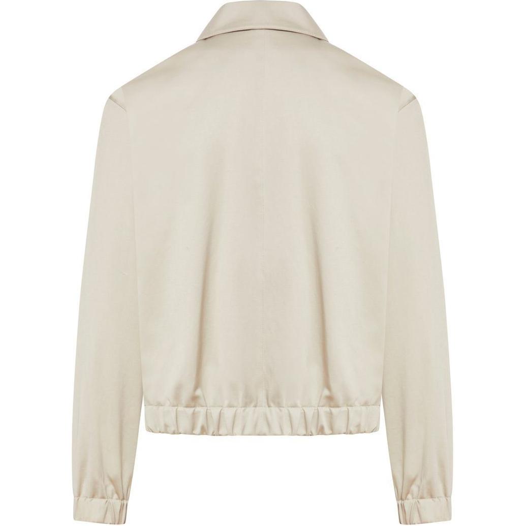 AMI PARIS Solid Beige Collared Zip-Up Jacket Long Sleeve Outerwear HJK019WV0037-271 圖 3