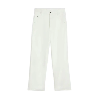 AMI PARIS Solid Color Casual Pants White HTR102-223150