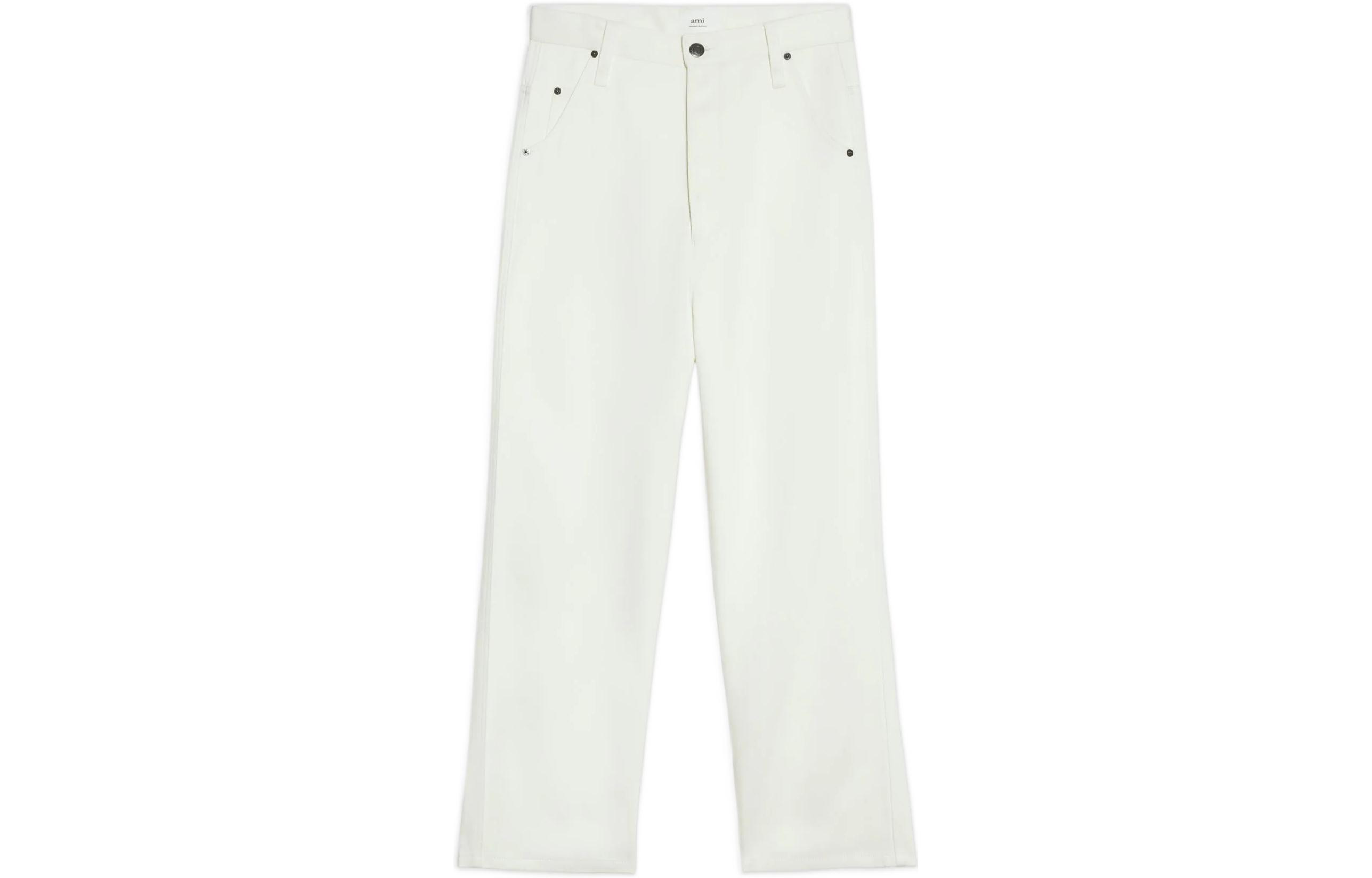 Order 아미 파리 솔리드 컬러 캐주얼 팬츠 화이트 HTR102-223150