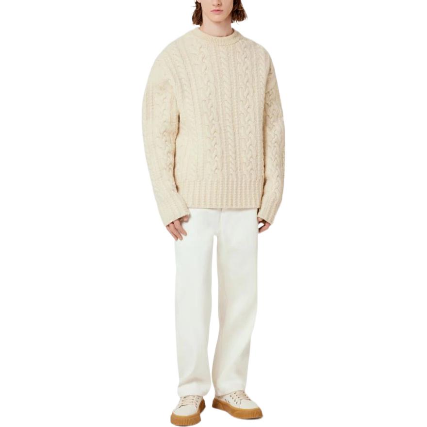 Lookbook 아미 파리 솔리드 컬러 캐주얼 팬츠 화이트 HTR102-223150