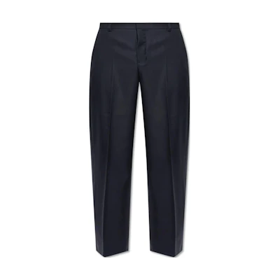 AMI PARIS Solid Color Blue Straight-Leg Relaxed Fit Casual Pants for Men HTR423WV00534011
