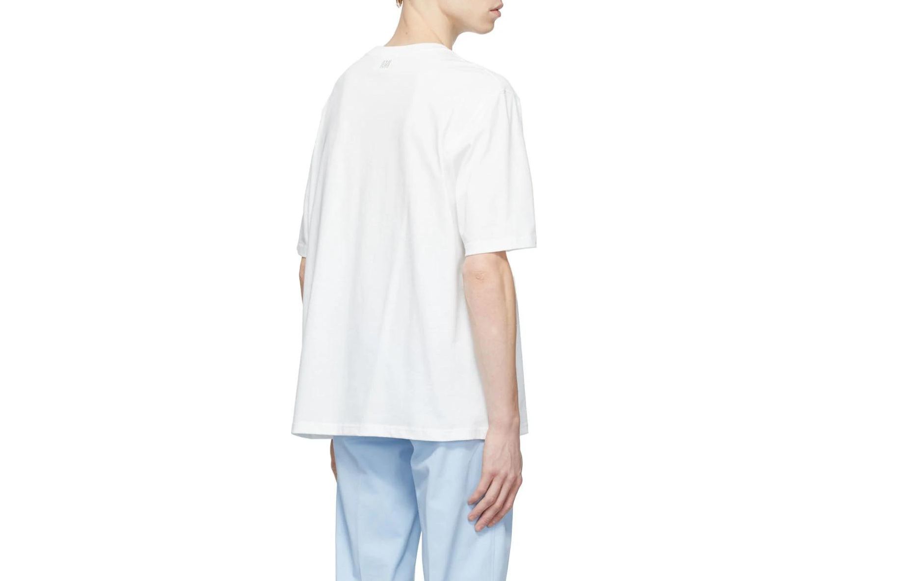 AMI Paris Solid Color Crew Neck Short Sleeve T-Shirt White () SPEUTS002726-100 圖 3