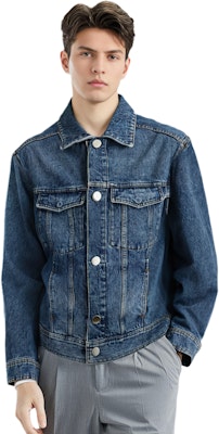 AMI PARIS 男款藍色長袖牛仔外套 HJK257DE0031-480 Shop AMI PARIS 男款藍色長袖牛仔外套 HJK257DE0031-480