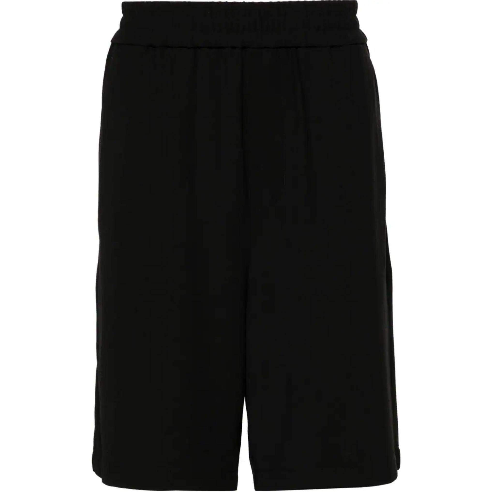 AMI Paris Solid Color Elastic Waist Casual Shorts Men - Black HSO306VI0007-001