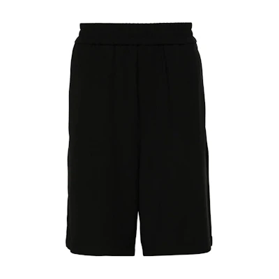 AMI Paris Solid Color Elastic Waist Casual Shorts Men - Black HSO306VI0007-001