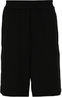 Order AMI Paris Solid Color Elastic Waist Casual Shorts Men - Black HSO306VI0007-001