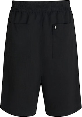 AMI Paris 素色彈性腰圍男性休閒短褲 - 黑色 HSO306VI0007-001 Lookbook AMI Paris 素色彈性腰圍男性休閒短褲 - 黑色 HSO306VI0007-001