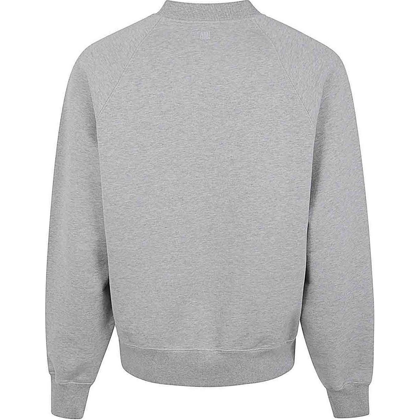 AMI PARIS Solid Color Embroidered Logo Crewneck Sweatshirt Men’s Grey BFUSW0057470940951 圖 3