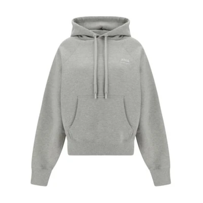 AMI PARIS Solid Color Grey Hoodie USW224747M0-951