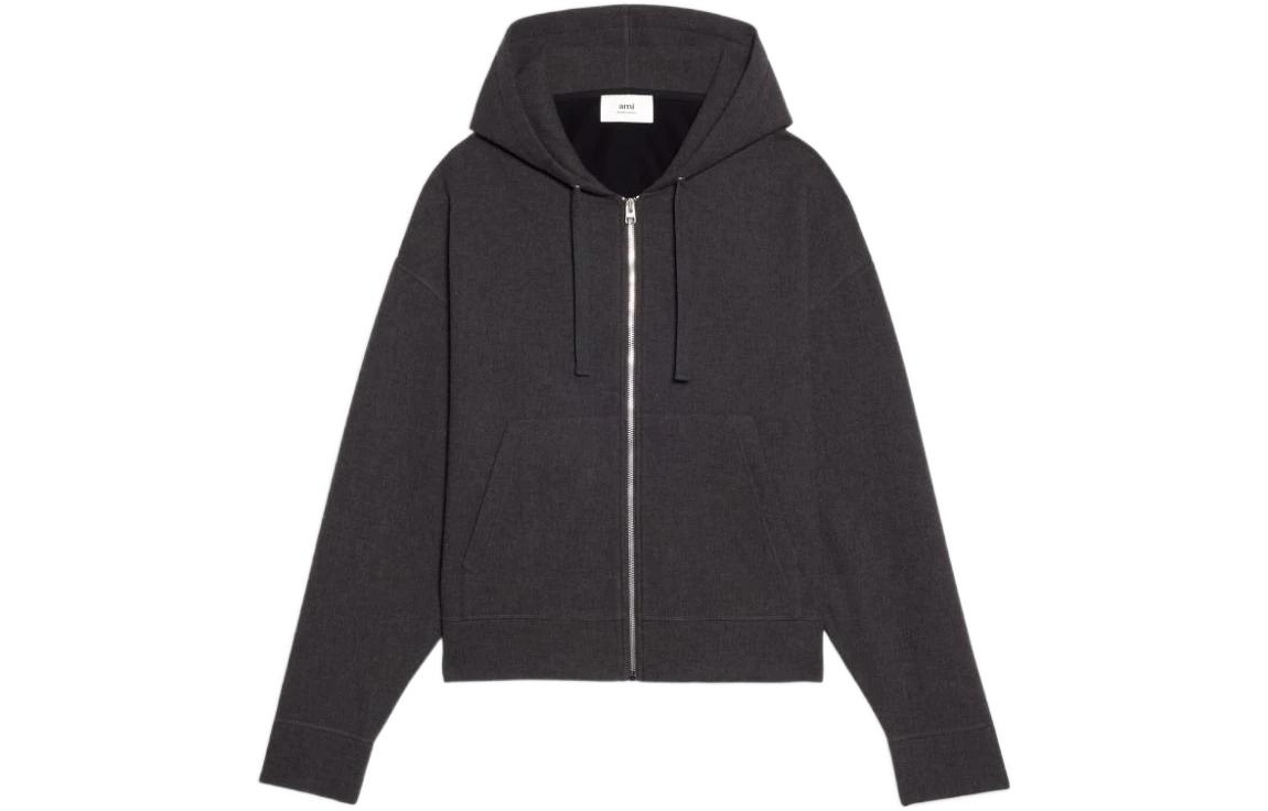 AMI PARIS Solid Color Hooded Jacket HJK115-750055