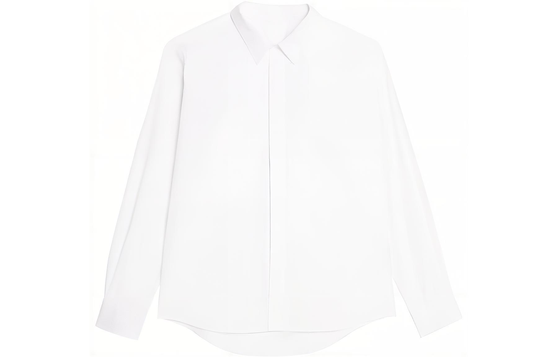 AMI PARIS Solid Color Long Sleeve Collared Shirt Men HSH123CO0024-100