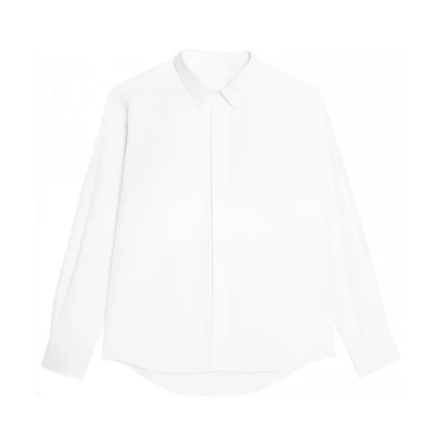 AMI PARIS Solid Color Long Sleeve Collared Shirt Men HSH123CO0024-100