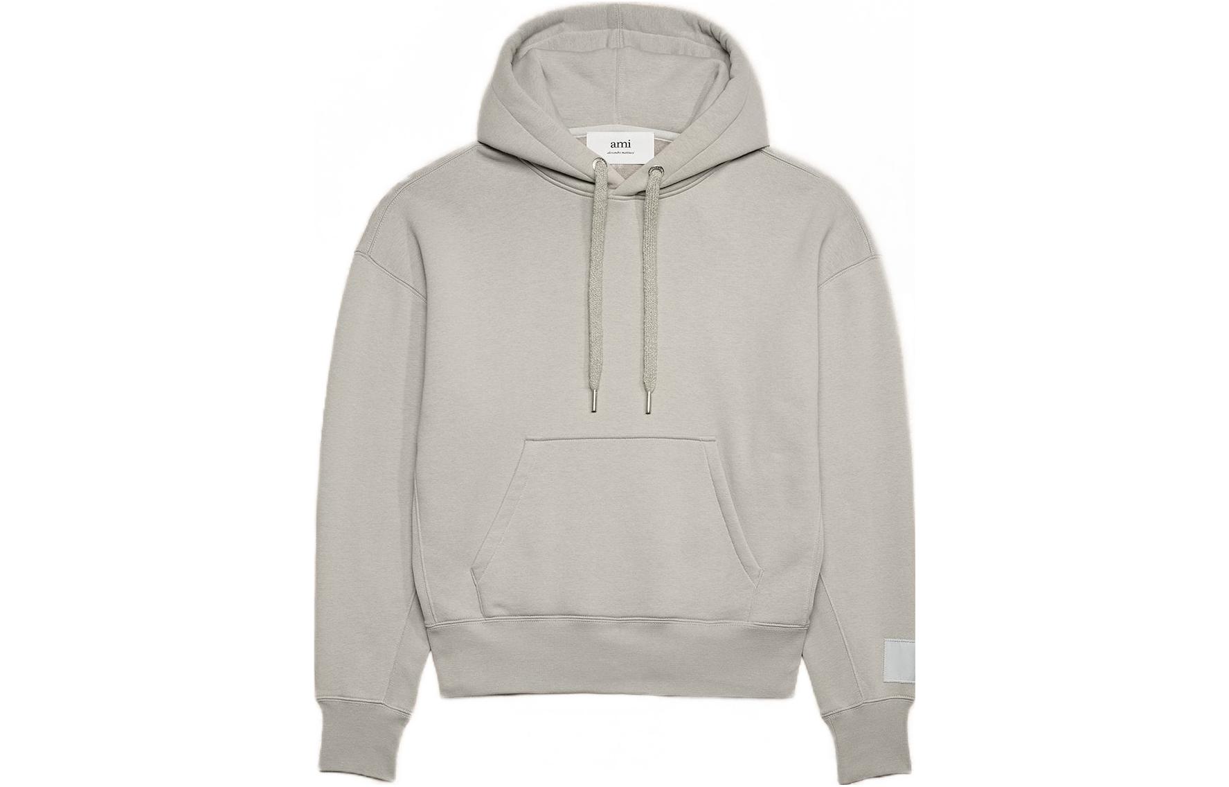 AMI Paris Solid Color Oversized Hoodie Unisex Pullover Long Sleeve Sweater USW217740088