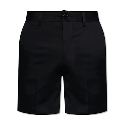 AMI PARIS Solid Color Slim Fit Mid-Rise Casual Shorts Black Mens. HSO004CO0009-001