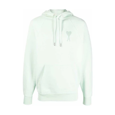 AMI PARIS Solid Color Unisex Hoodie Light Green USW202747-411