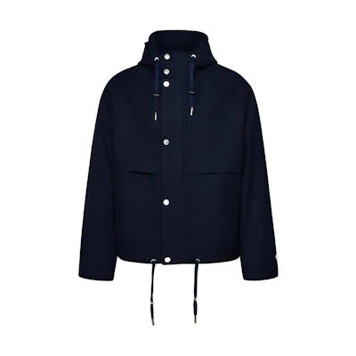 AMI PARIS Solid Color Zip-Up Hoodie Jacket - Dark Blue UJK309WV0018-430