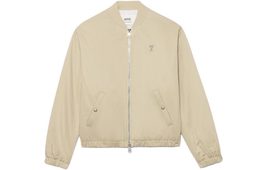 AMI PARIS Solid Heart Embroidered Jacket Fall Off-White HJK023-481