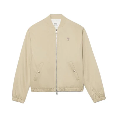 AMI PARIS Solid Heart Embroidered Jacket Fall Off-White HJK023-481