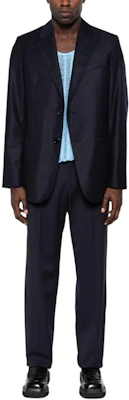 Chaqueta Blazer Azul Marino Sólido para Hombre de AMI Paris. H23HBV005WV0-023 Lookbook Chaqueta Blazer Azul Marino Sólido para Hombre de AMI Paris. H23HBV005WV0-023